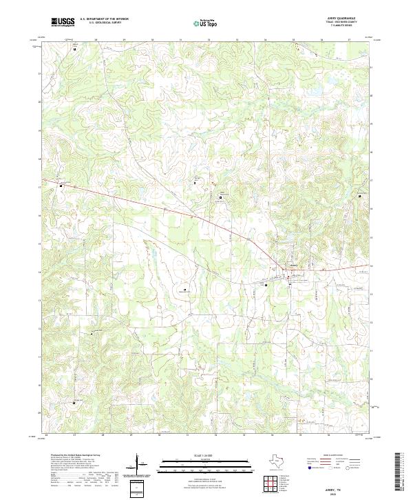US Topo 7.5-minute map for Avery TX