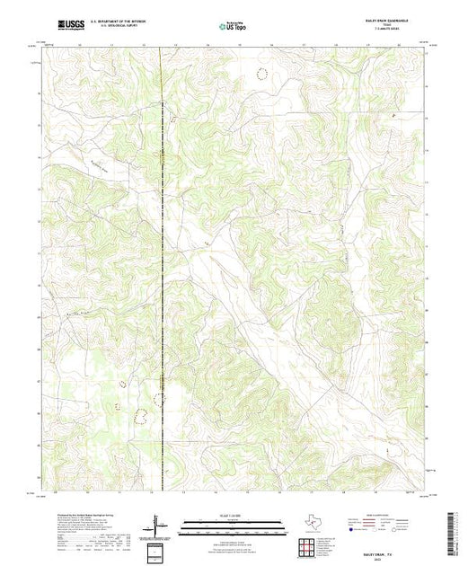 US Topo 7.5-minute map for Bailey Draw TX – American Map Store