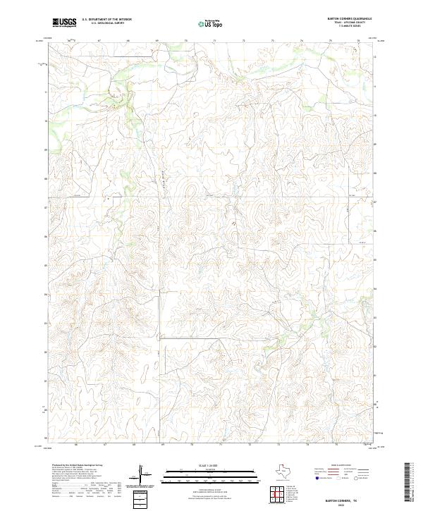 US Topo 7.5-minute map for Barton Corners TX
