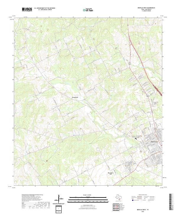 US Topo 7.5-minute map for Beeville West TX