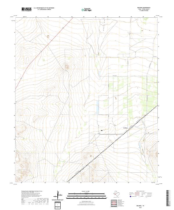 US Topo 7.5-minute map for Belding TX