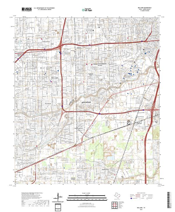 US Topo 7.5-minute map for Bellaire TX