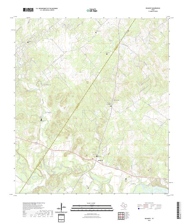 US Topo 7.5-minute map for Belmont TX