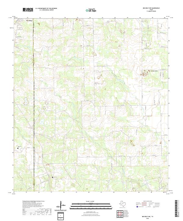 US Topo 7.5-minute map for Ben Bolt NW TX
