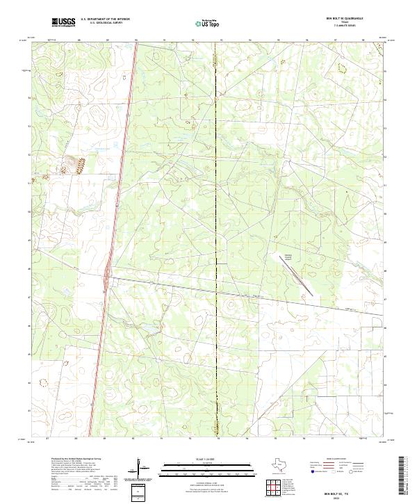 US Topo 7.5-minute map for Ben Bolt SE TX