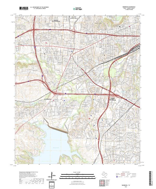 US Topo 7.5-minute map for Benbrook TX