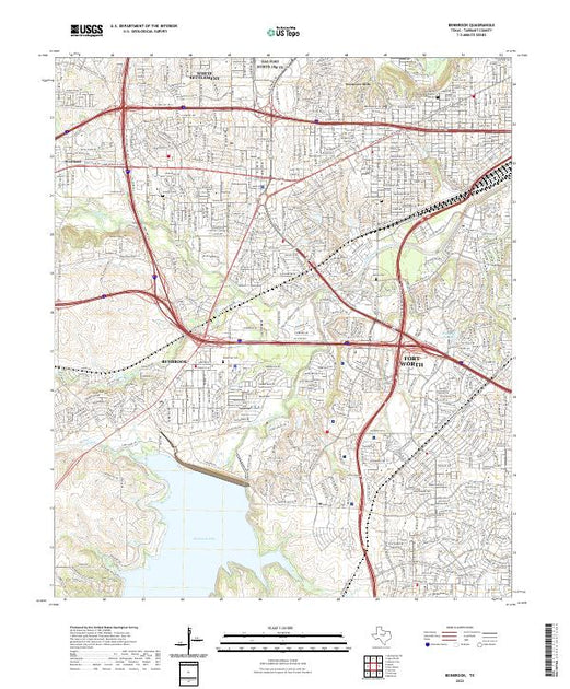 US Topo 7.5-minute map for Benbrook TX – American Map Store