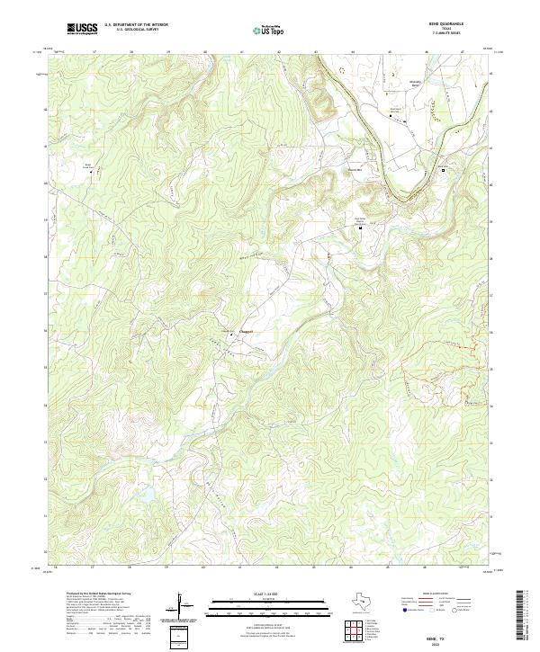 US Topo 7.5-minute map for Bend TX