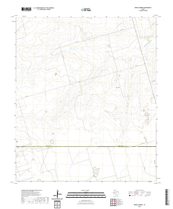 US Topo 7.5-minute map for Benge Corner TX