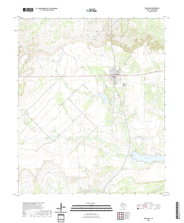 US Topo 7.5-minute map for Benjamin TX