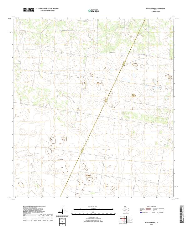 Bently Ranch Map US Topo 7.5-minute map for Bentsen Ranch TX – American Map Store