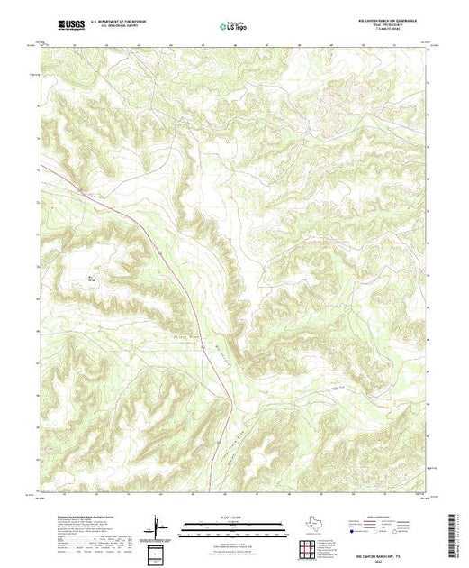 US Topo 7.5-minute map for Big Canyon Ranch NW TX – American Map Store