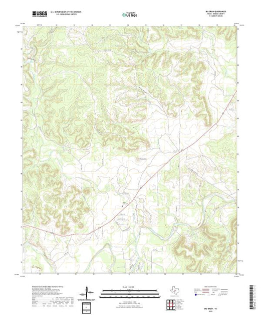 US Topo 7.5-minute map for Big Draw TX – American Map Store