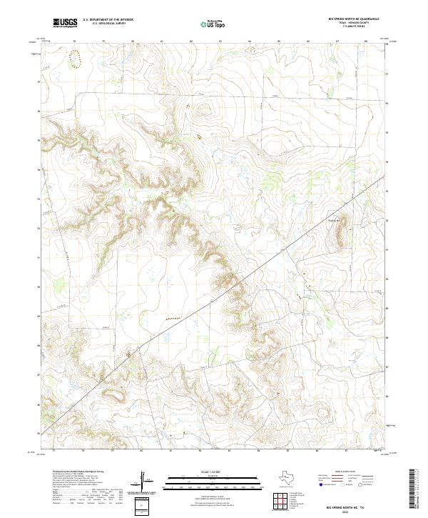 US Topo 7.5-minute map for Big Spring North NE TX