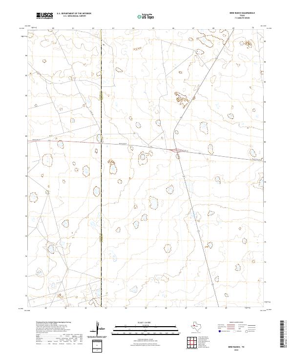 US Topo 7.5-minute map for Bird Ranch TX