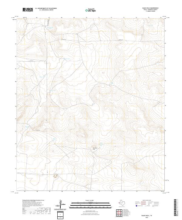 US Topo 7.5-minute map for Black Hills TX