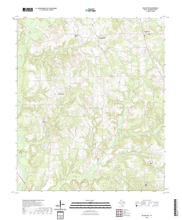 US Topo 7.5-minute map for Blackfoot TX