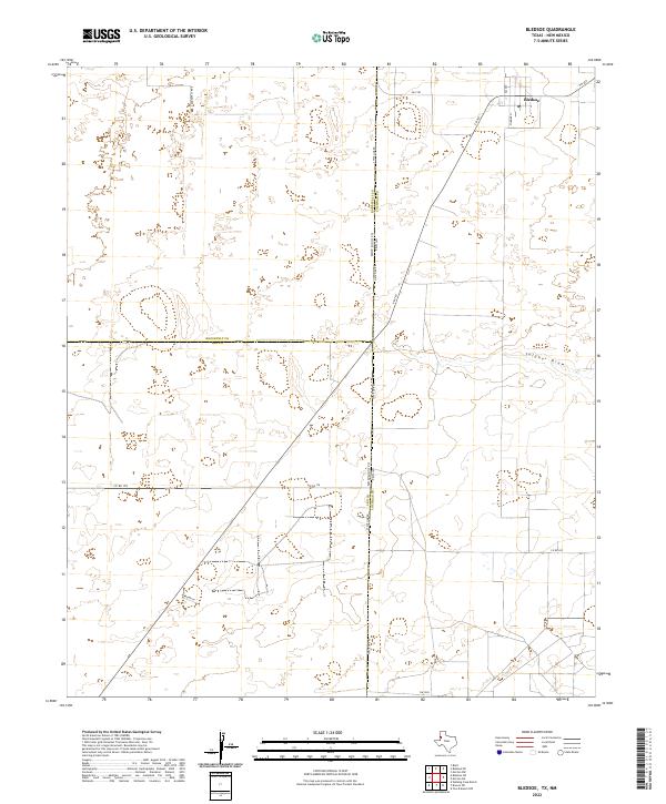US Topo 7.5-minute map for Bledsoe TXNM