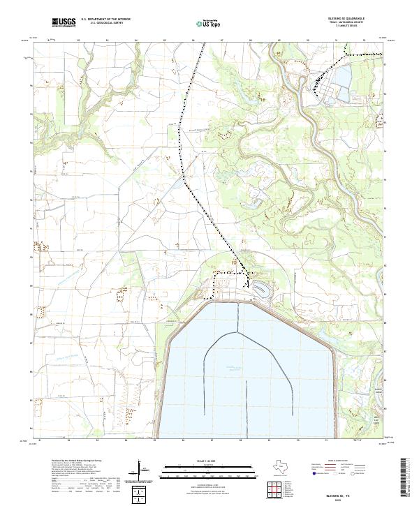 US Topo 7.5-minute map for Blessing SE TX