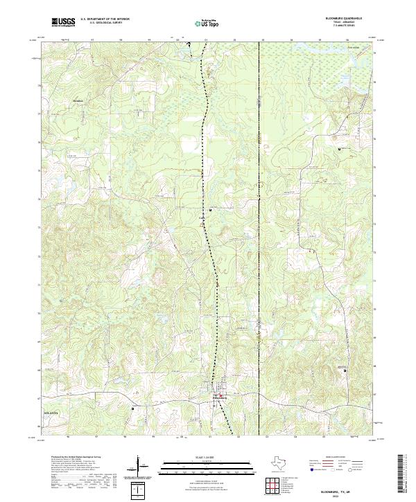 US Topo 7.5-minute map for Bloomburg TXAR