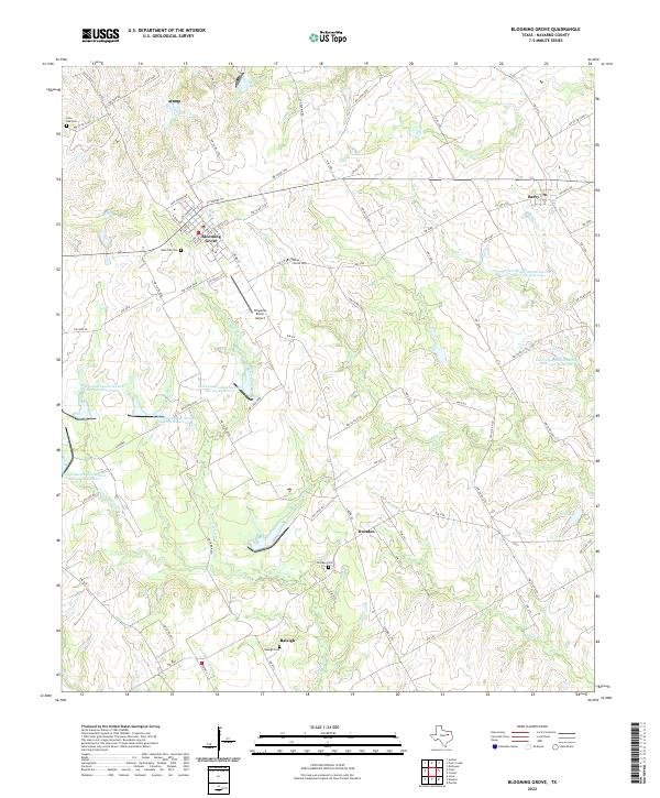 US Topo 7.5-minute map for Blooming Grove TX