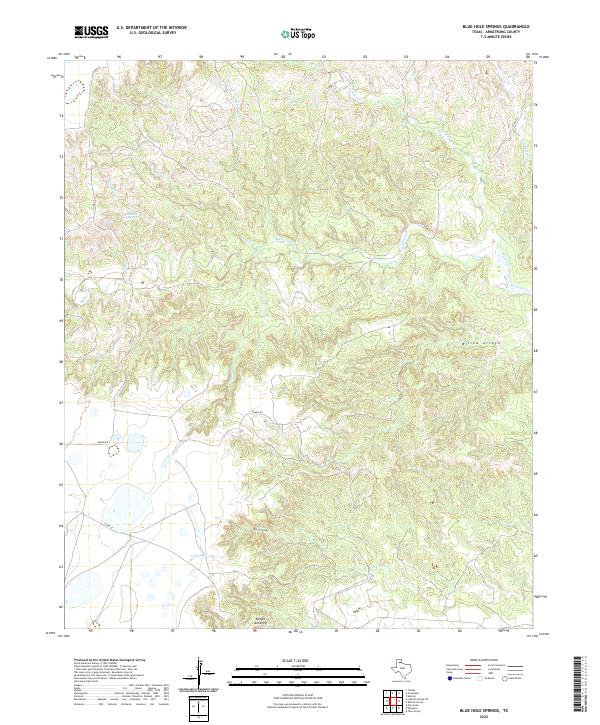 US Topo 7.5-minute map for Blue Hole Springs TX