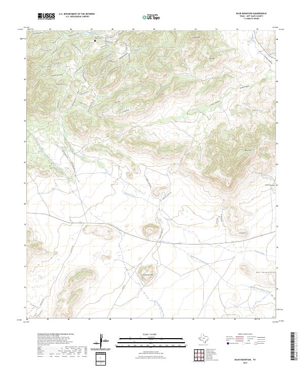 US Topo 7.5-minute map for Blue Mountain TX