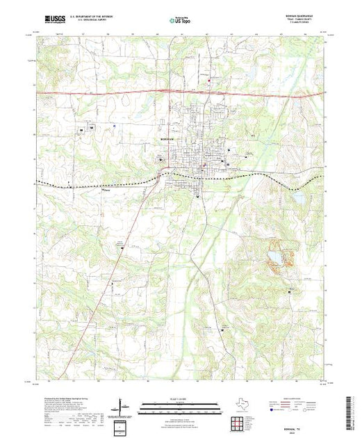 Bonham Map US Topo 7.5-minute map for Bonham TX – American Map Store