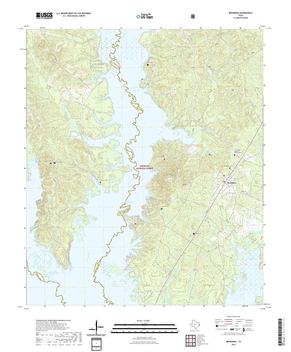 US Topo 7.5-minute map for Broaddus TX