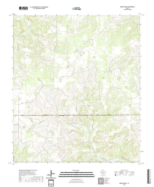 US Topo 7.5-minute map for Bundy Ranch TX – American Map Store