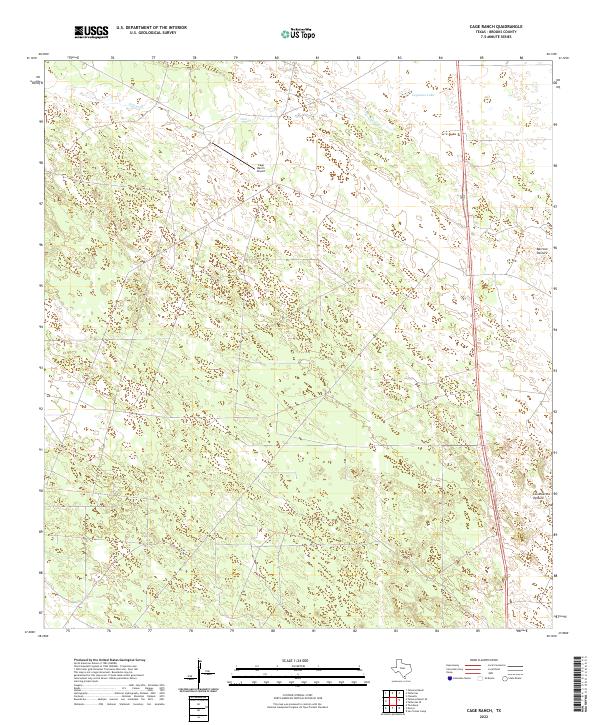 Cage Ranch Map US Topo 7.5-minute map for Cage Ranch TX – American Map Store