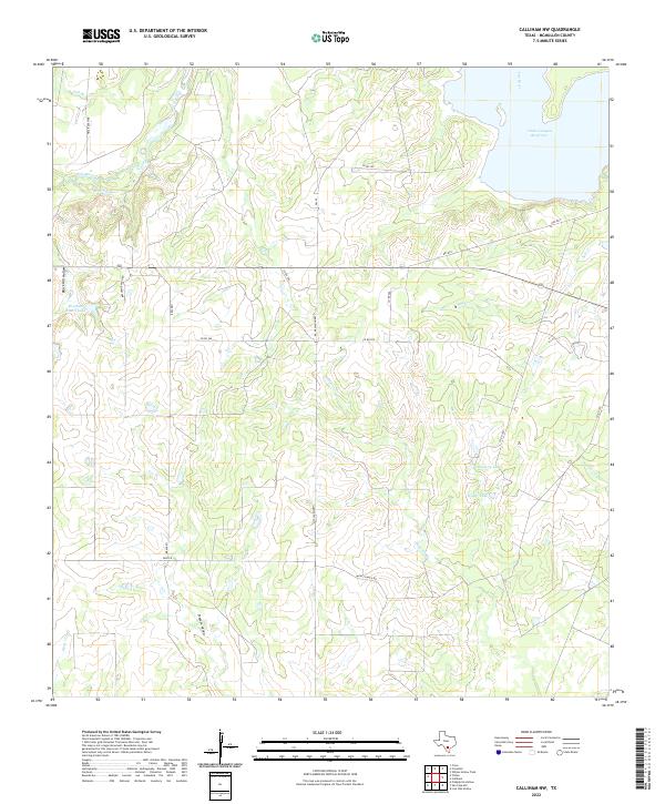 US Topo 7.5-minute map for Calliham NW TX