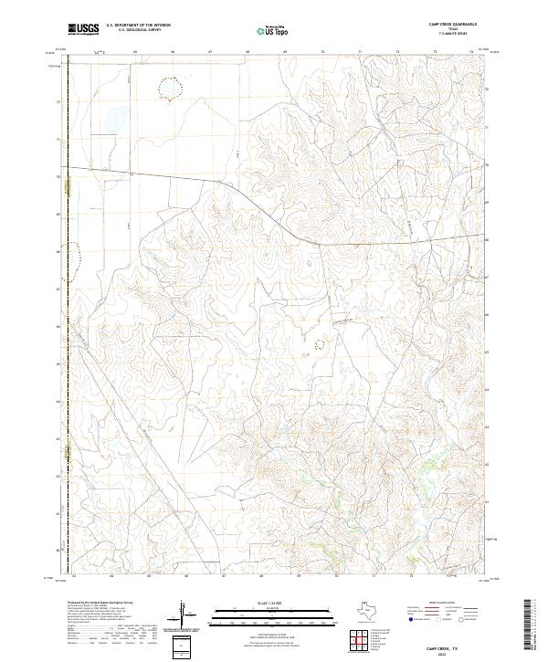 US Topo 7.5-minute map for Camp Creek TX