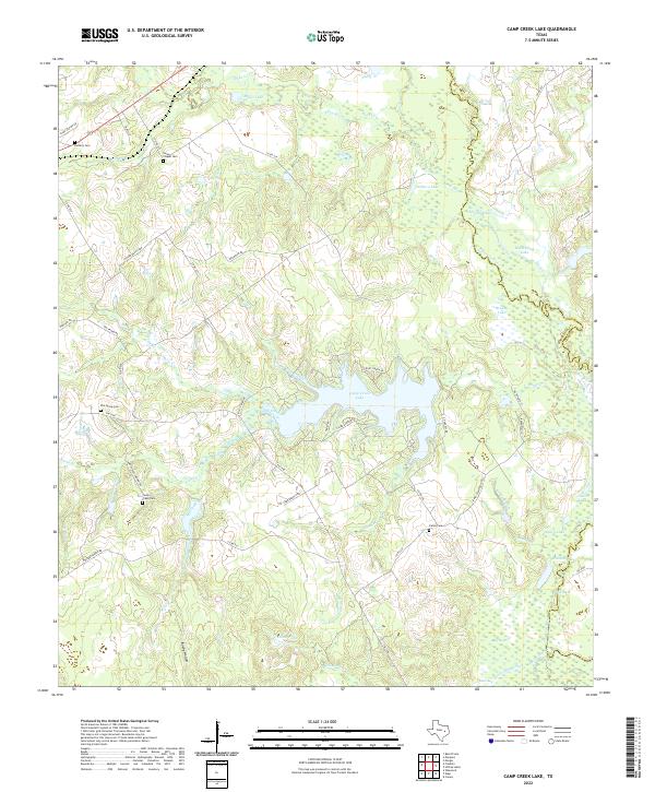 US Topo 7.5-minute map for Camp Creek Lake TX