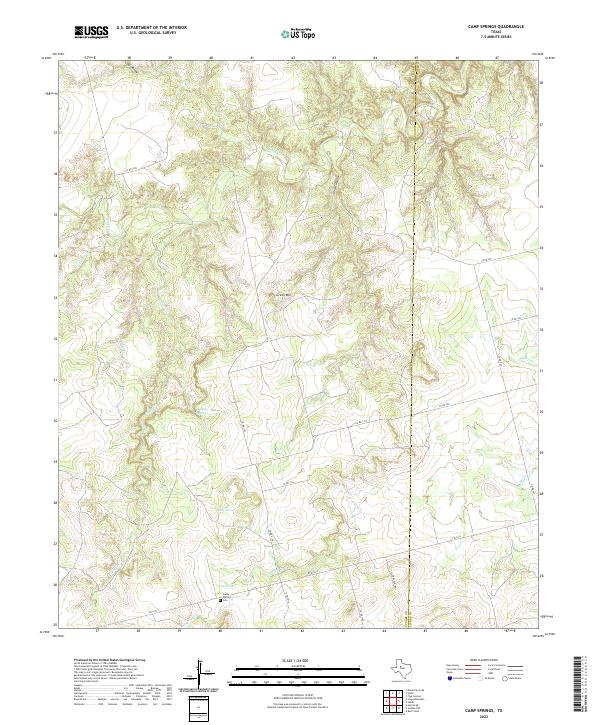 US Topo 7.5-minute map for Camp Springs TX