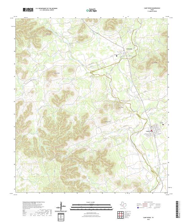 US Topo 7.5-minute map for Camp Wood TX