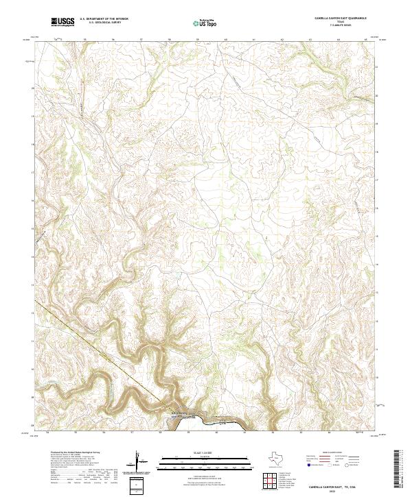 US Topo 7.5-minute map for Candilla Canyon East TXCOA