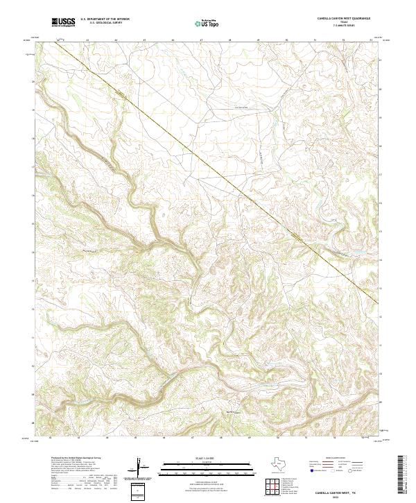 US Topo 7.5-minute map for Candilla Canyon West TX