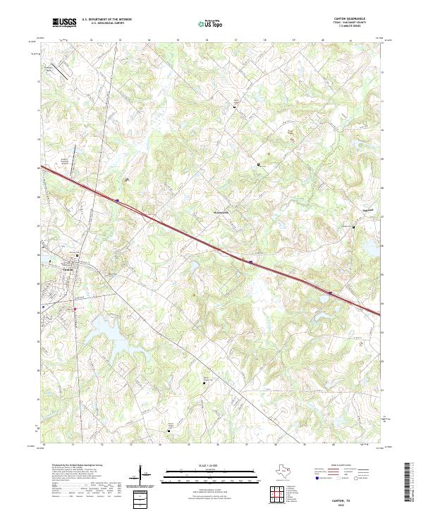 US Topo 7.5-minute map for Canton TX