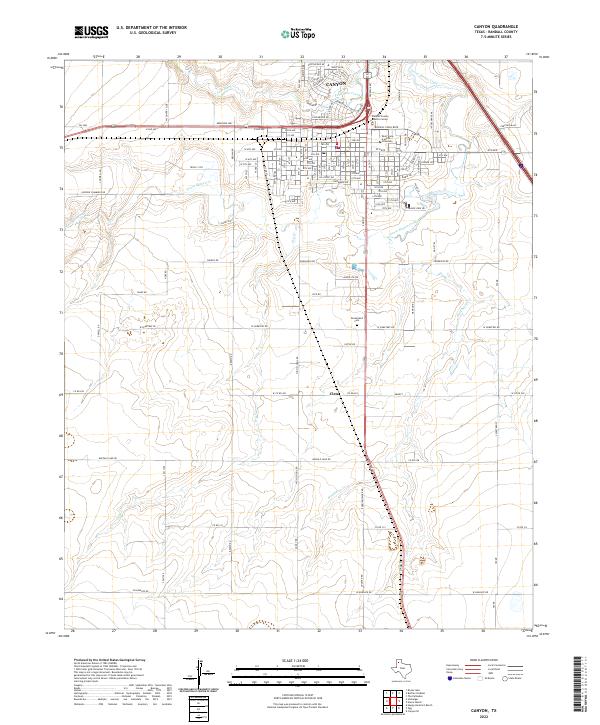 US Topo 7.5-minute map for Canyon TX