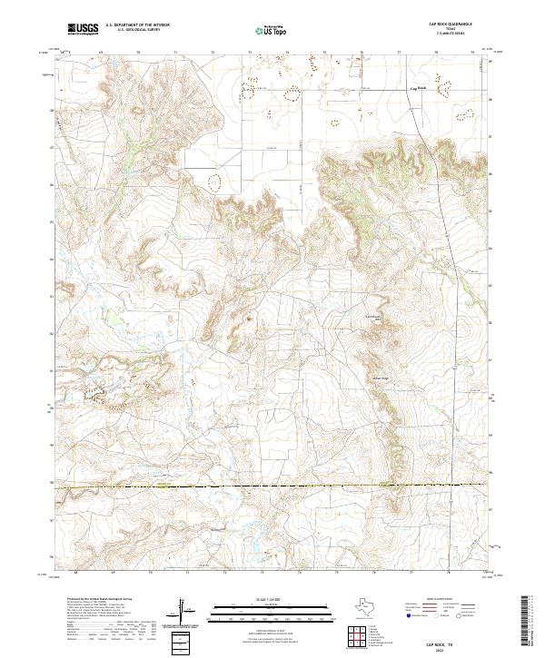 US Topo 7.5-minute map for Cap Rock TX