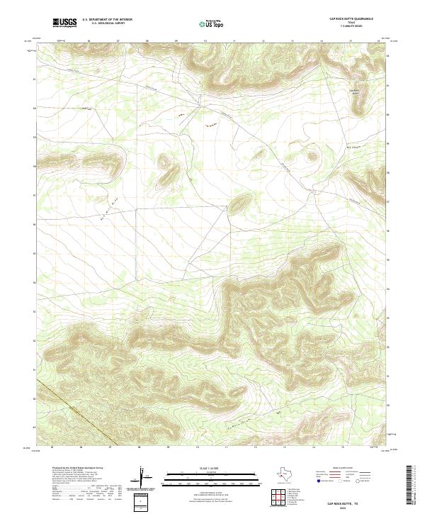 US Topo 7.5-minute map for Cap Rock Butte TX