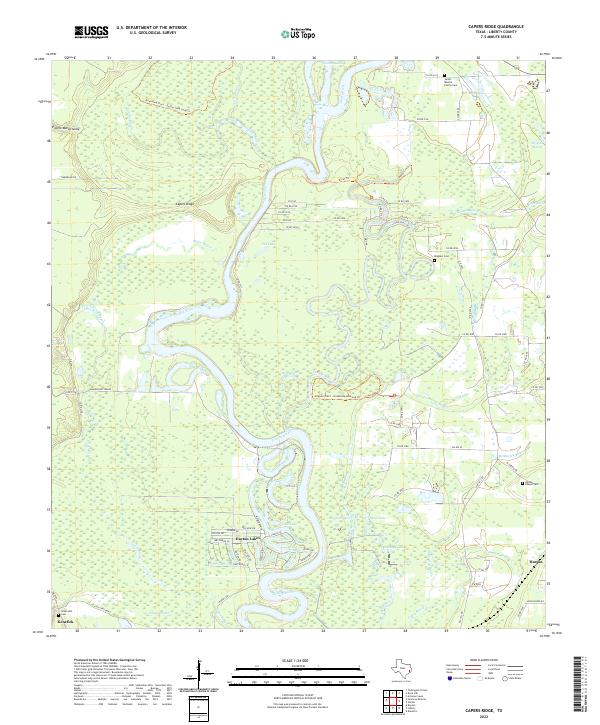 US Topo 7.5-minute map for Capers Ridge TX