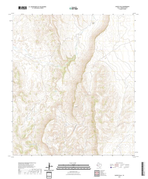 US Topo 7.5-minute map for Capote Falls TX