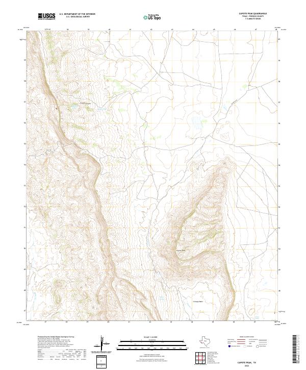 US Topo 7.5-minute map for Capote Peak TX