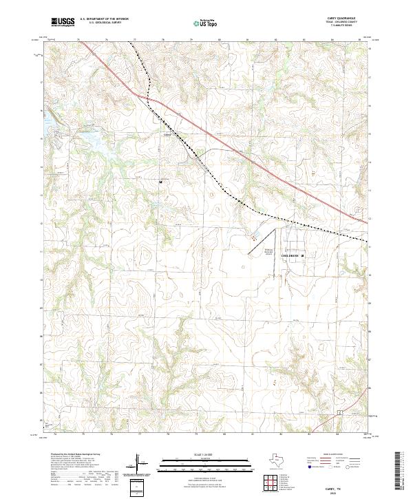 US Topo 7.5-minute map for Carey TX