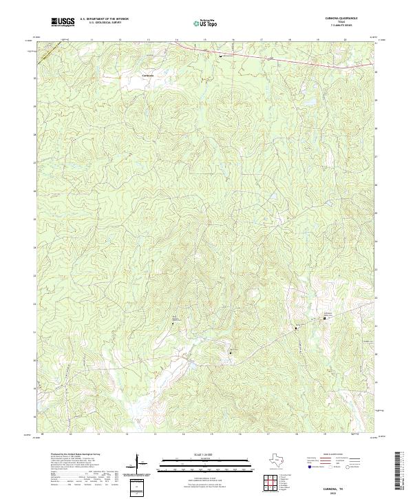 US Topo 7.5-minute map for Carmona TX