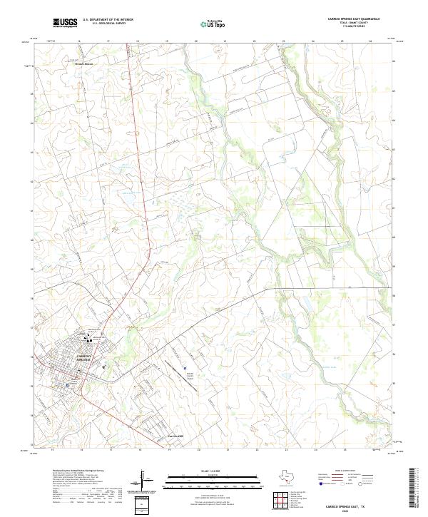 US Topo 7.5-minute map for Carrizo Springs East TX