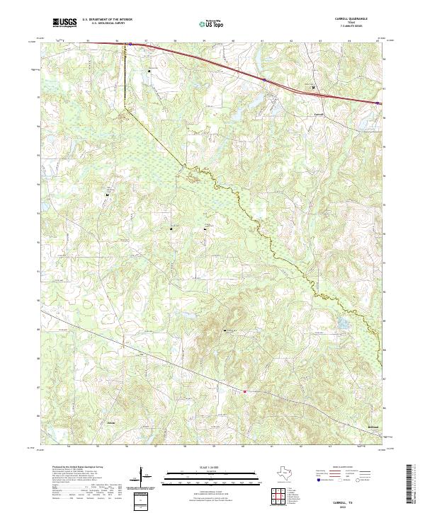 US Topo 7.5-minute map for Carroll TX
