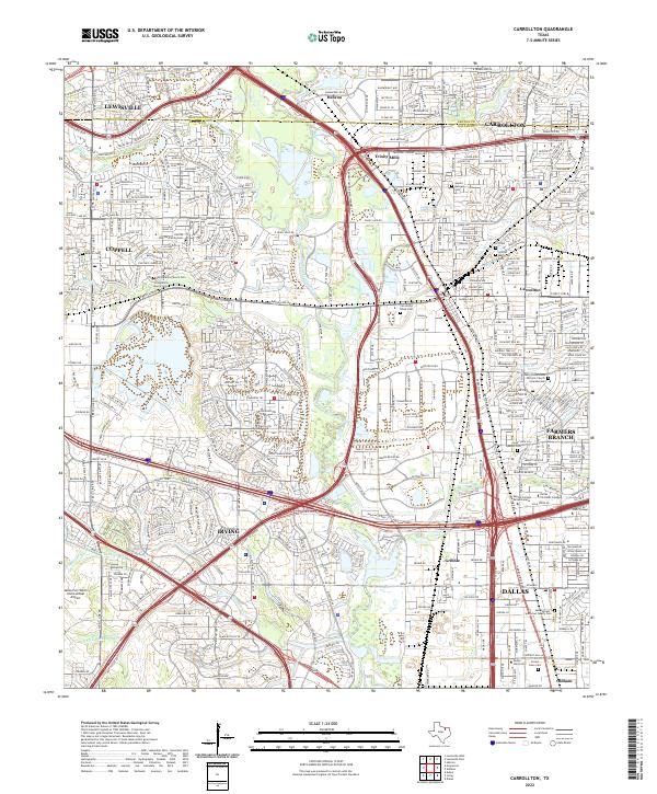 US Topo 7.5-minute map for Carrollton TX